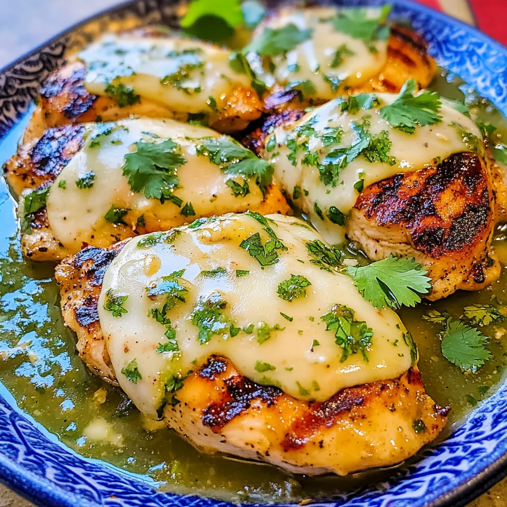Grilled Salsa Verde Pepper Jack Chicken