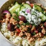 Healthy Greek Ground Chicken Bowls