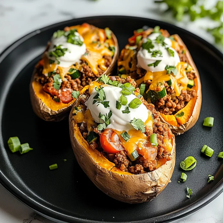 High Protein Ground Turkey Stuffed Sweet Potato