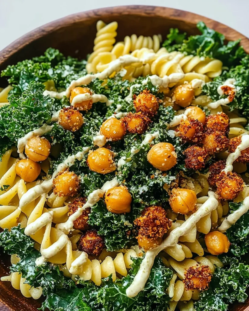 Kale Caesar Pasta Salad