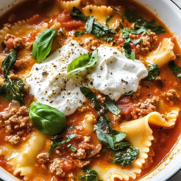 Mouthwatering One Pot Lasagna Soup