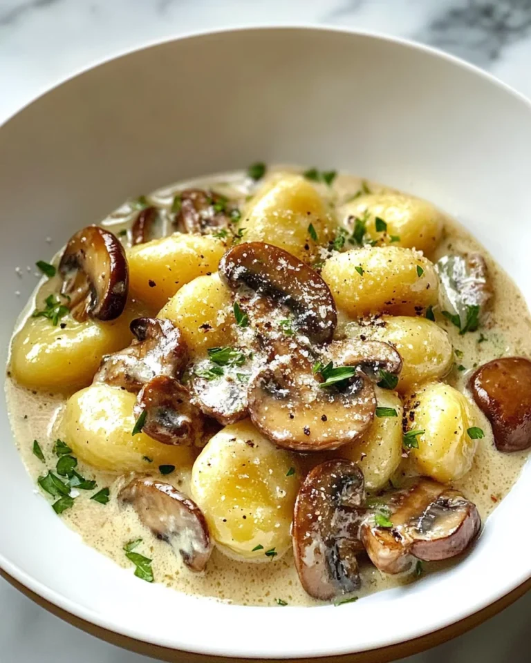 Mushroom Gnocchi with Parmesan Cream Sauce Recipe