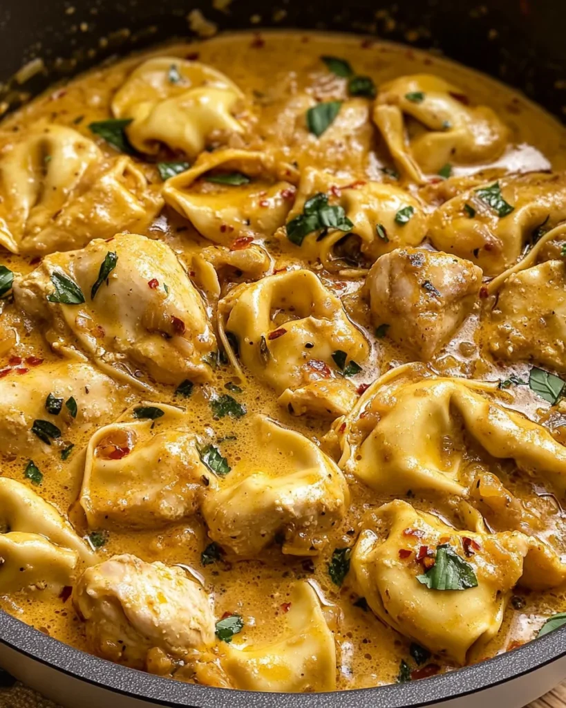 One-Pot Spicy Garlic Butter Chicken Tortellini
