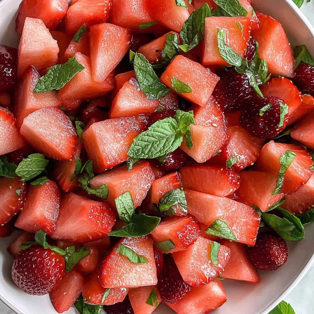 Strawberry Watermelon Salad with Honey-Lime Vinaigrette