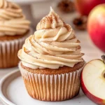 Apple Cider Cupcakes with Spiced Buttercream Frosting (gluten-free, whole grain)