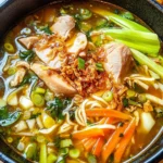 Aromatic Ginger Scallion Chicken Noodle Soup