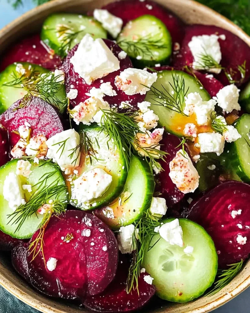 Beet Salad with Feta, Cucumbers, and Dill