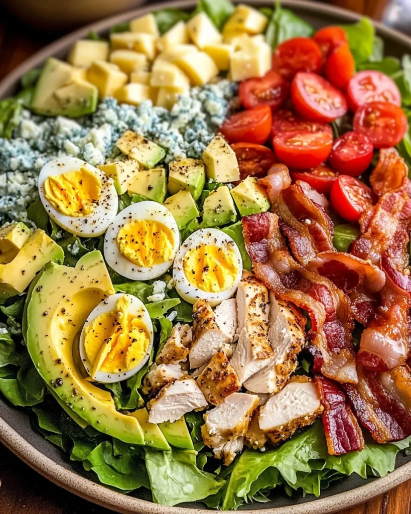 Best Cobb Salad Recipe with Chicken and Bacon