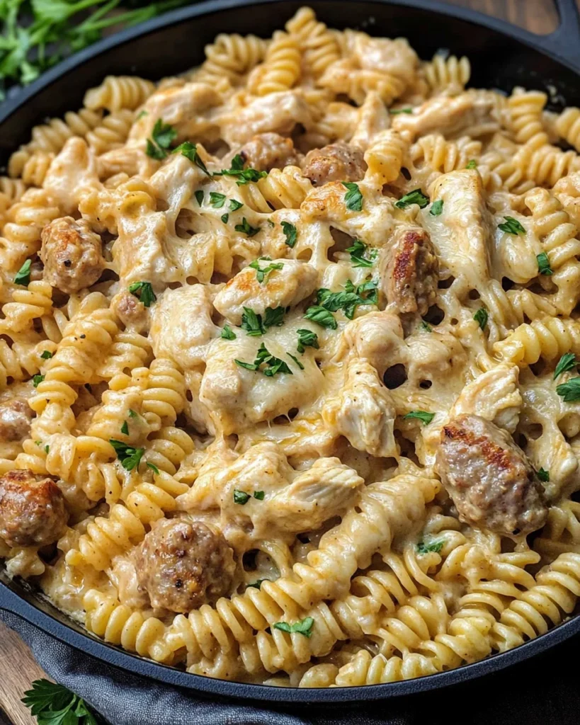 Cheesy Cajun Garlic Chicken Rotini Skillet Recipe