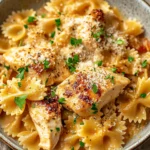 Creamy Cajun Chicken Bowtie Pasta Skillet