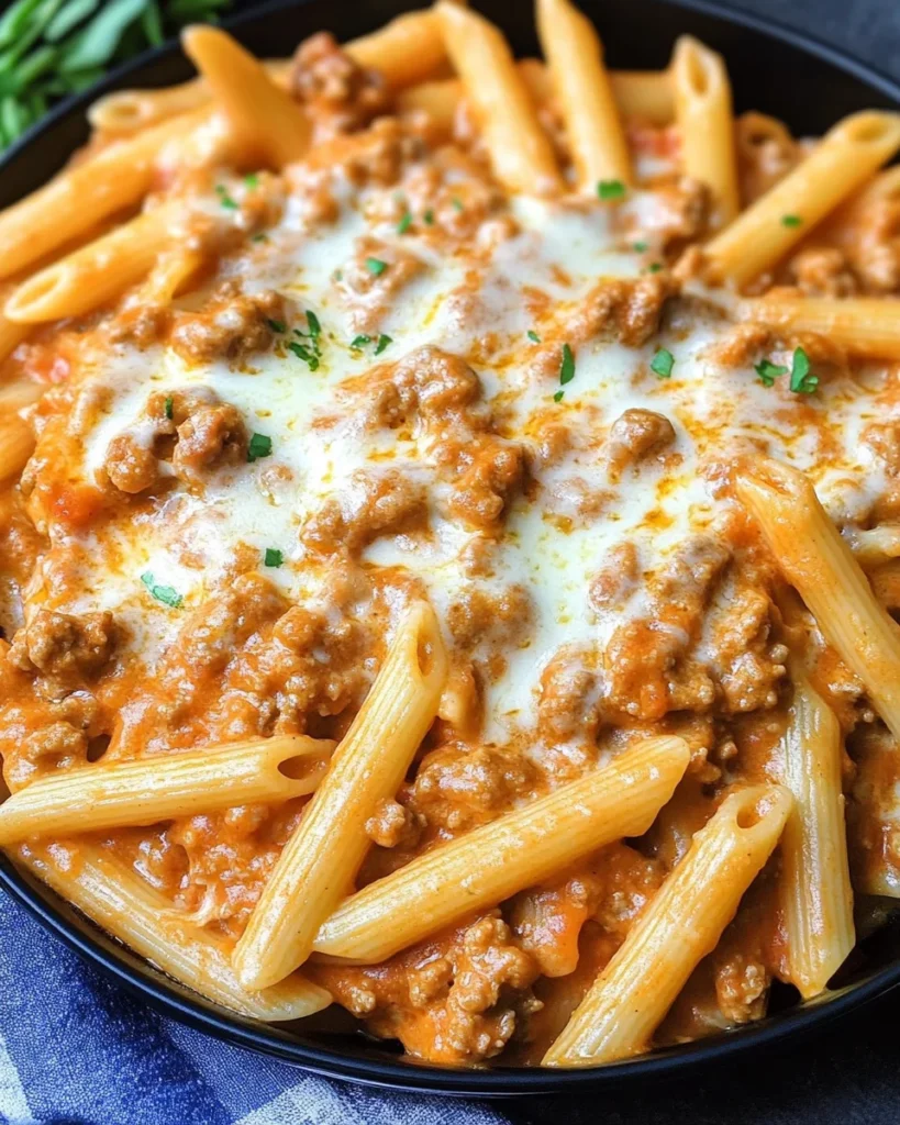 Creamy High Protein Beef Pasta