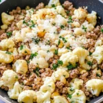 Garlic Butter Ground Turkey with Cauliflower Skillet