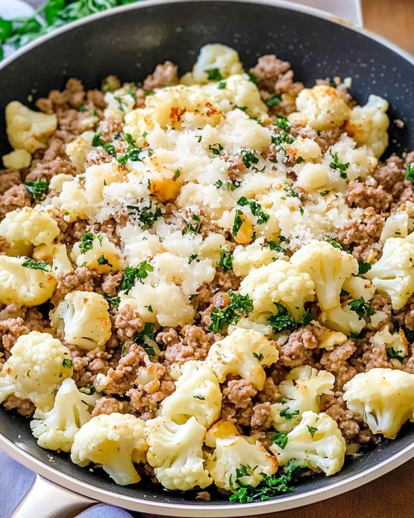 Garlic Butter Ground Turkey with Cauliflower Skillet