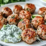 Greek Turkey Meatballs with Tzatziki