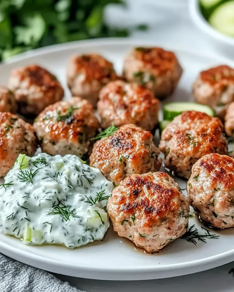 Greek Turkey Meatballs with Tzatziki