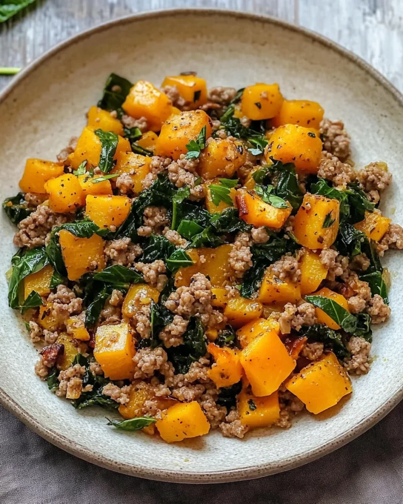 Healthy Roasted Butternut Squash with Ground Turkey