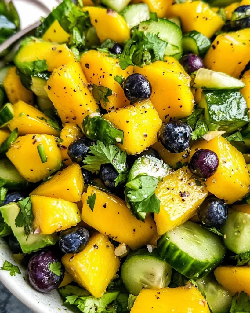 Mango Cucumber Salad with Blueberries and Avocado