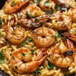 One Pan Parmesan Orzo with Shrimp