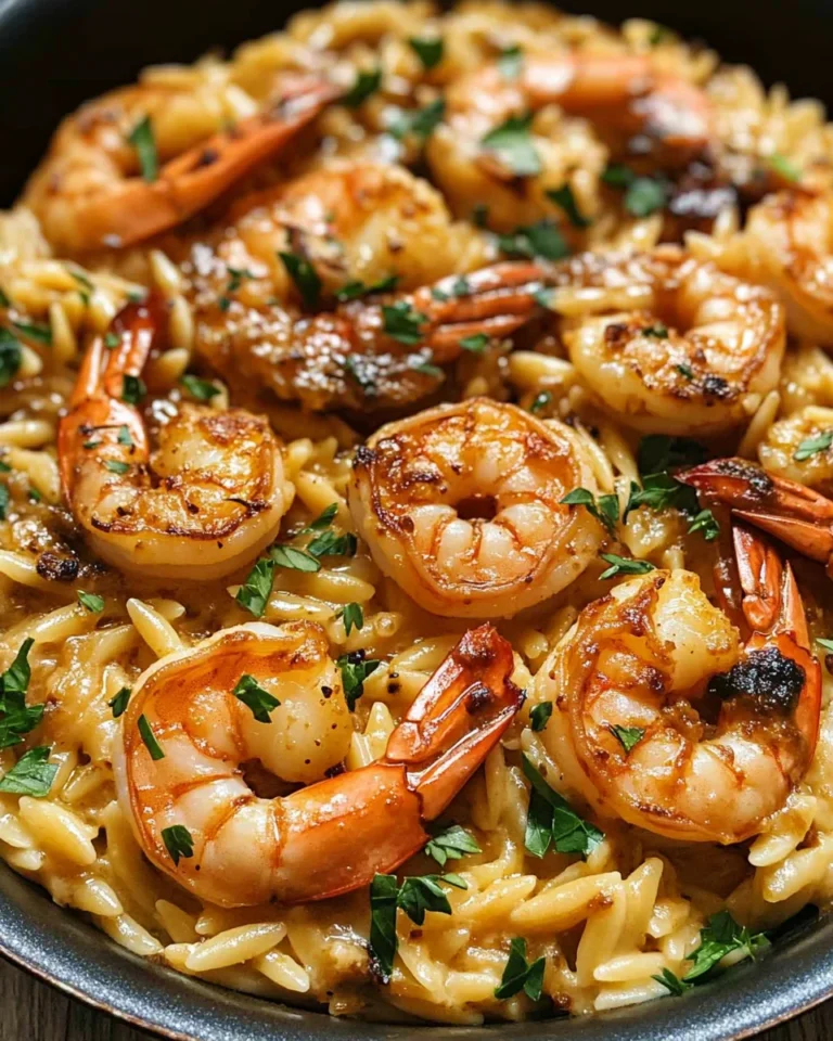 One Pan Parmesan Orzo with Shrimp