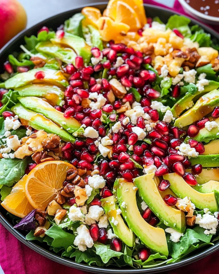 Pomegranate Christmas Salad with Honey Mustard Dressing