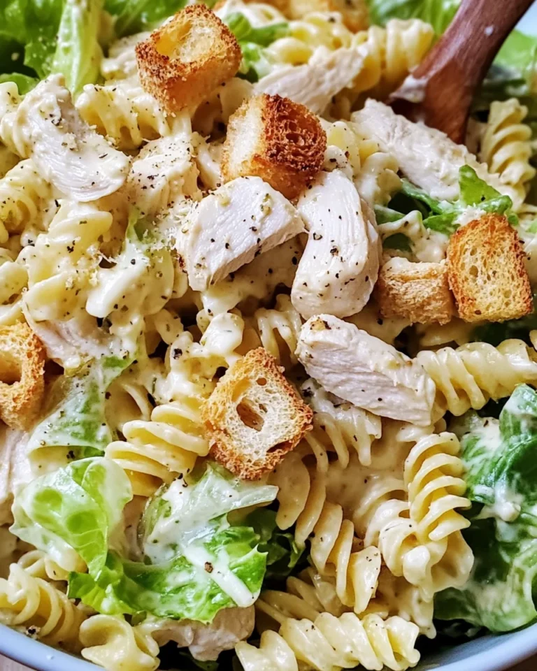 Simple Chicken Caesar Pasta Salad - theamazingfood