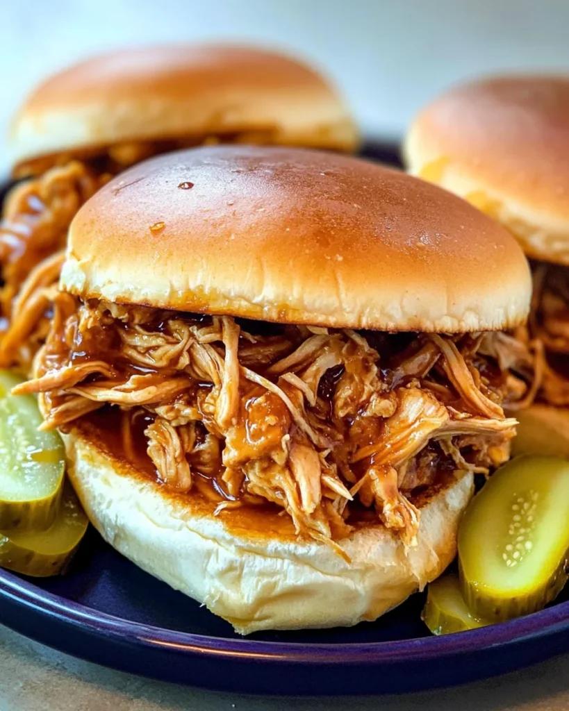 Slow Cooker Hot Honey Chicken Sandwiches