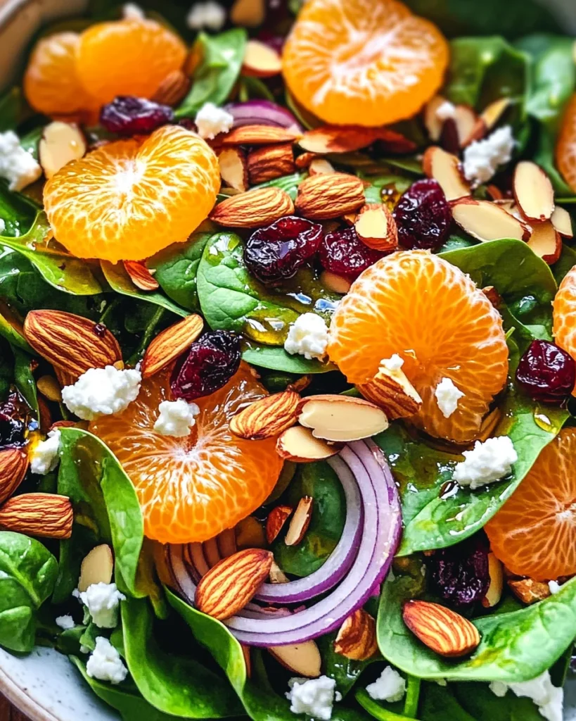 Spinach Mandarin Salad with Honey Balsamic Dressing