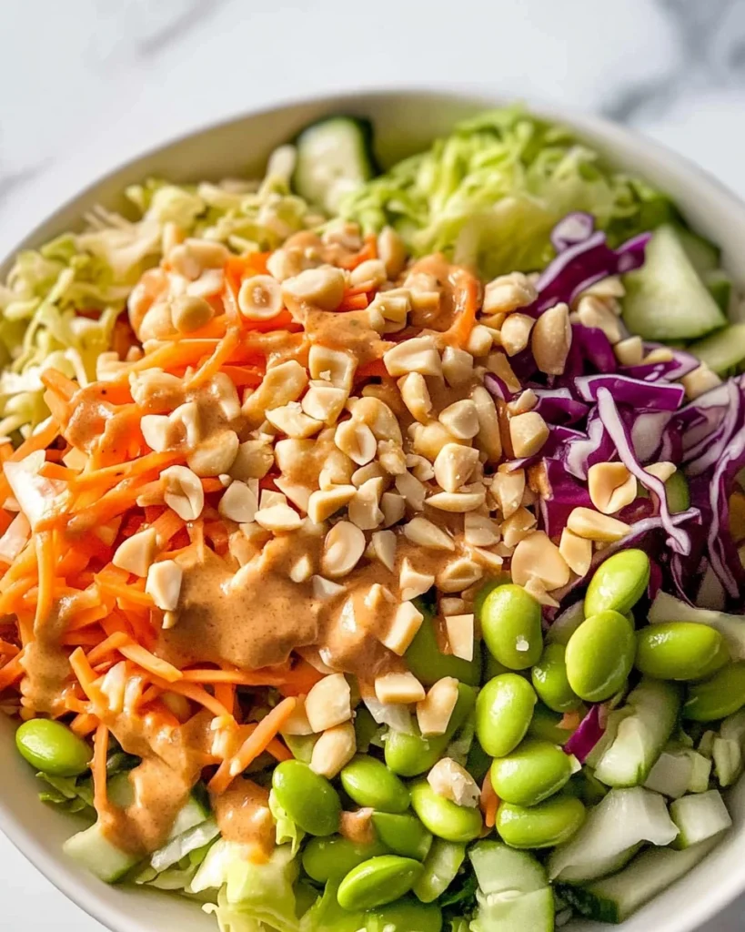 Thai Crunch Salad CPK Copycat (with peanut ginger sauce)
