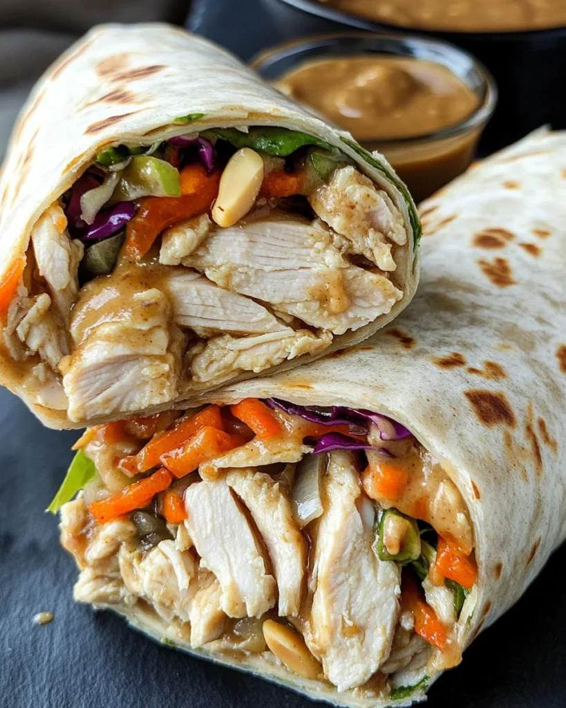 Thai Peanut Chicken Wraps