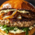 Turkey Burgers with Caramelized Onions and Aioli