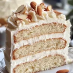 White Almond Cake with Whipped Buttercream Frosting