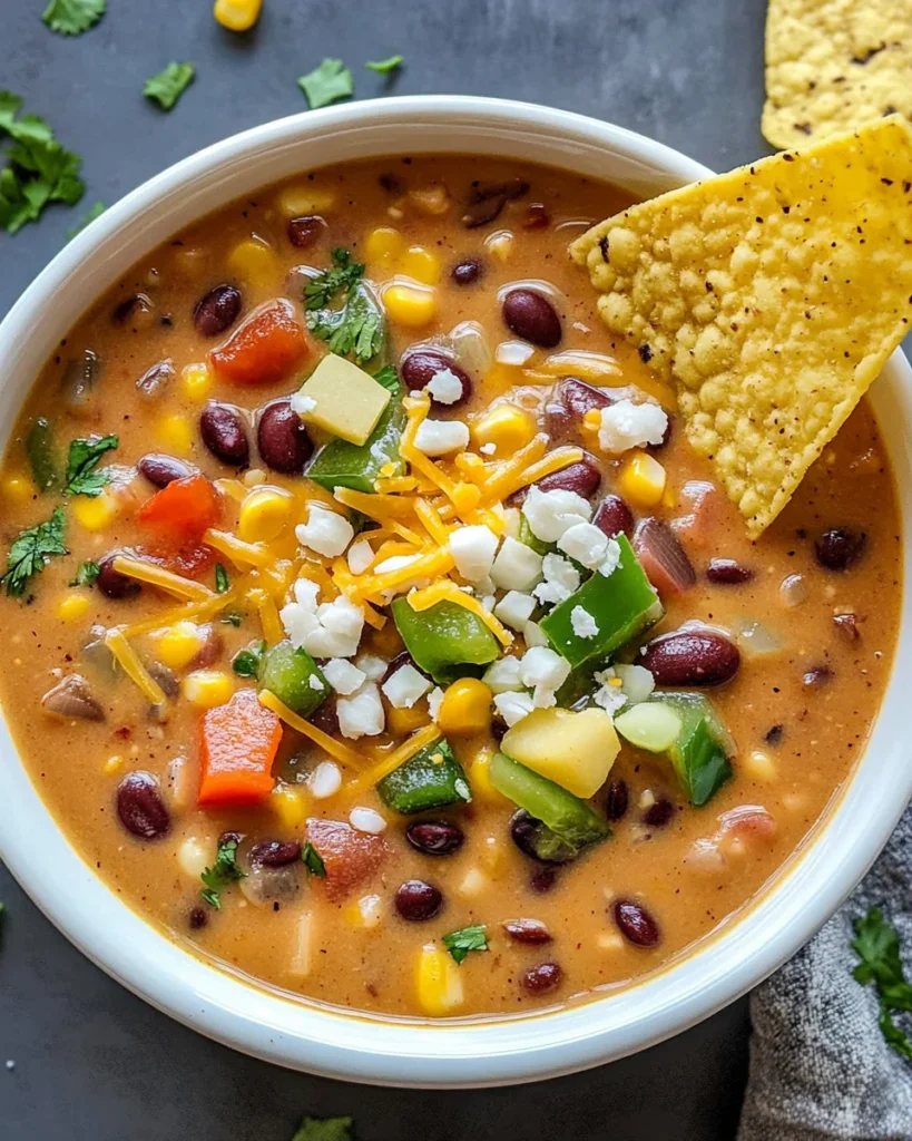 Creamy Vegetarian Tortilla Soup (Easy & Hearty)