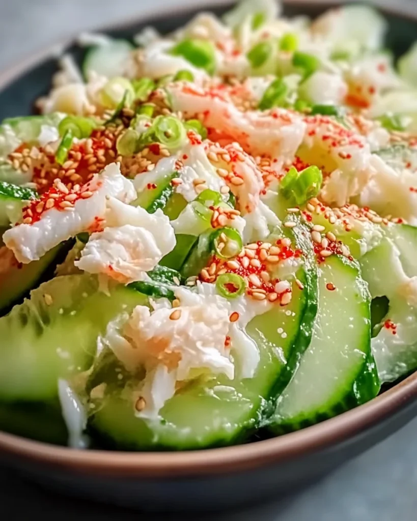 Cucumber Salad with Crab Meat Delight