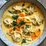 Easy Thai Coconut Curry Dumpling Soup