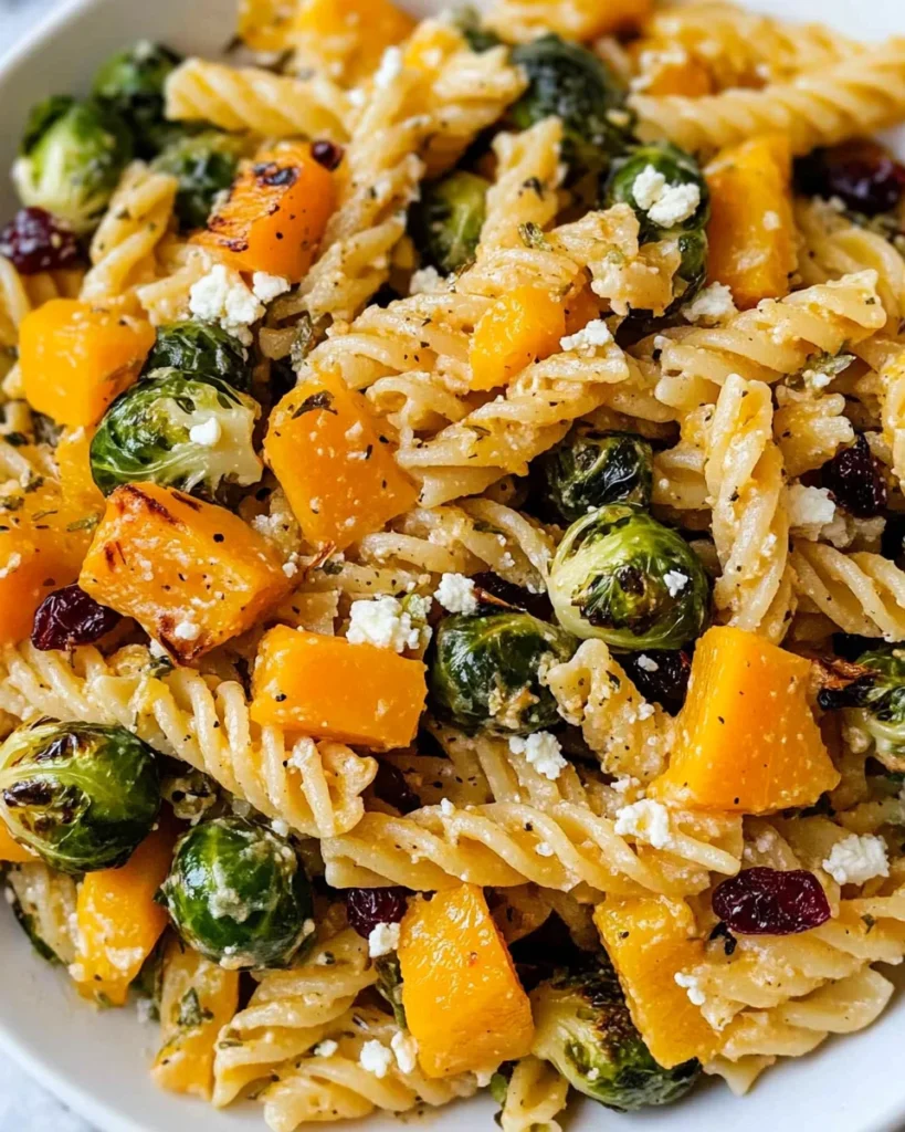 Fall Pasta Salad with Butternut Squash and Brussels