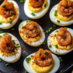 Fried Shrimp Deviled Eggs