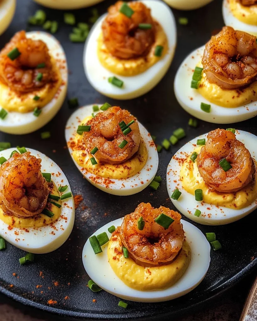 Fried Shrimp Deviled Eggs