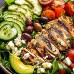 Loaded Greek Chicken Avocado Salad