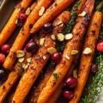 Maple roasted carrots with cranberries