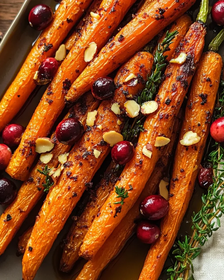 Maple roasted carrots with cranberries