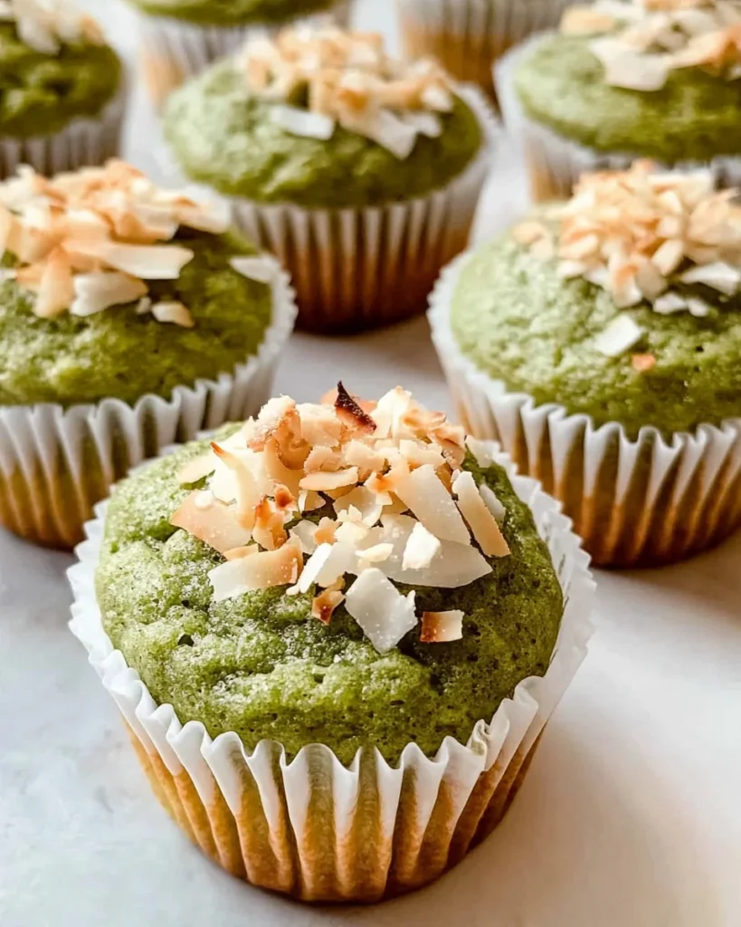 Matcha Banana Coconut Muffins