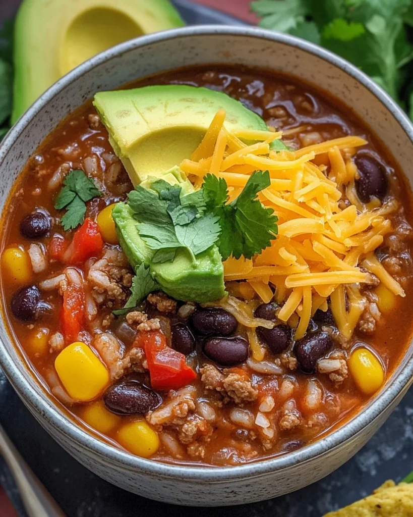 Mexican Beef and Rice Soup