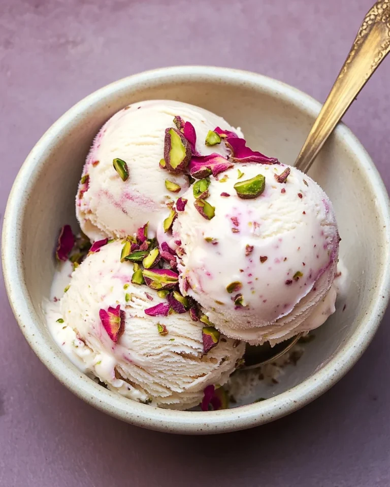 Rose Pistachio Cheesecake Ice Cream