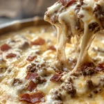 Sizzling turkey Bacon Cheeseburger Queso Dip