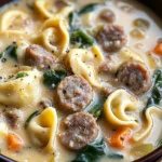 Slow Cooker Creamy Sausage & Tortellini Soup