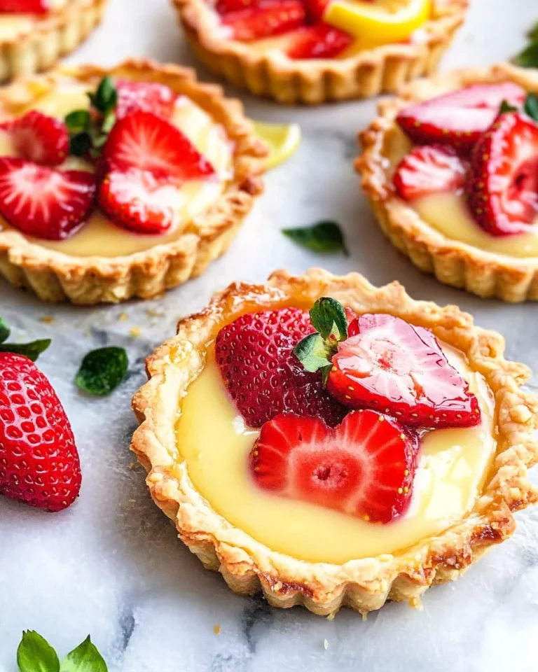 Strawberry Honey Custard Tarts with Lemon Curd