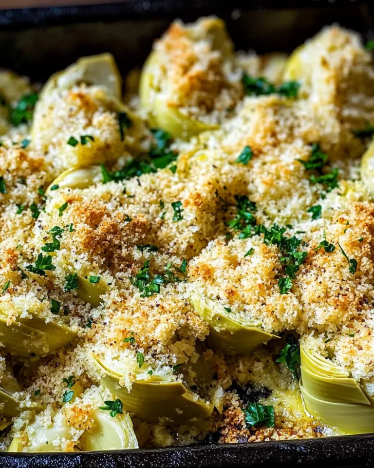 Baked Artichoke Hearts with Seasoned Breadcrumbs