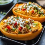 Buffalo Chicken Stuffed Spaghetti Squash