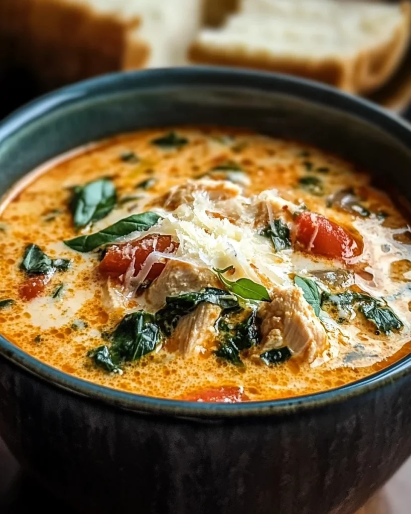 Crock Pot Creamy Chicken Parmesan Soup