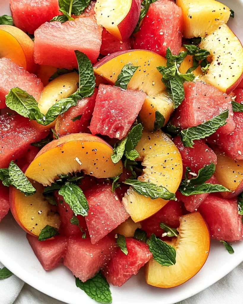 Easy Summer Peach Watermelon Salad
